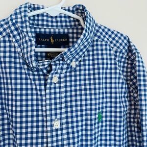 Ralph Lauren Blue and Green Gingham Button Down Shirt
